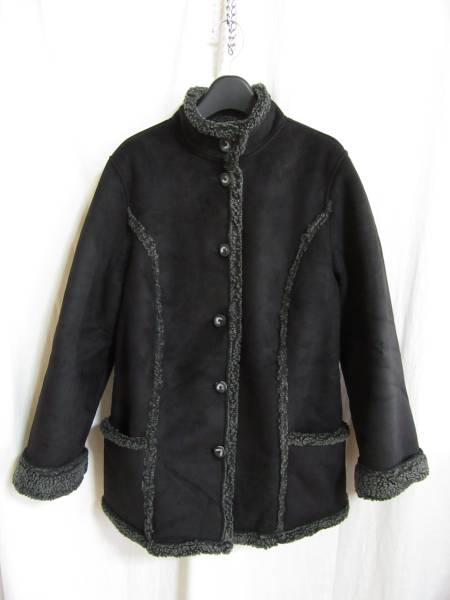 ☆☆送料無料☆☆LLビーン☆フェイクムートン内ボアコート☆黒☆M☆z20拍卖
