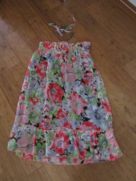 RewdeRew黒地花柄シフォンホルターネックキャミワンピ72016②)拍卖