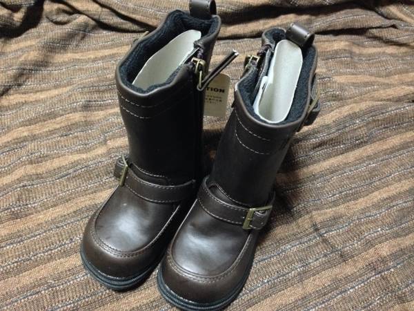 P1-2 訳あり 新品 ブランシェス haphylus BRANSHES キッドラボ ブーツ ダークブラウン拍卖