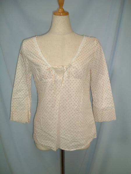 ★Rope Picnic★ドット七分袖コットンカットソー38拍卖