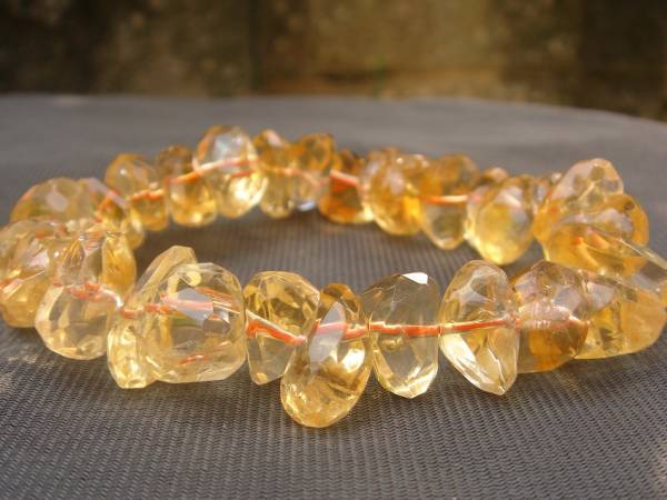 ☆金運UP,4A級天然シトリン黄水晶さざれブレスレット1拍卖
