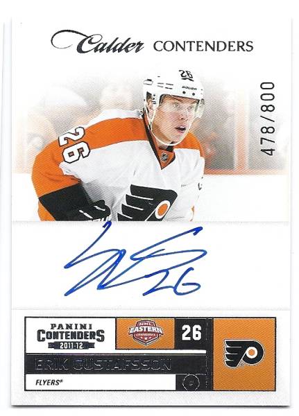 11-12 Panini Contenders Erik Gustafsson Auto RC /800拍卖
