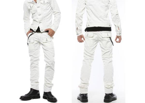 新品未使用VJP2010 w32日本製Made in Japan【VANQUISH タイトフィットコーデュロイブッシュデニム】ホワイトジーンズジーパンメンズ紳士拍卖