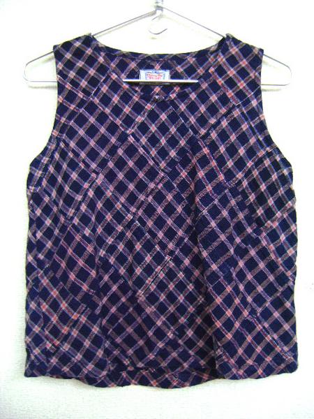 ハリウッド ランチ マーケット聖林hrmガイジン外人Gaijin Made藍インディゴ パネル パッチワーク ノースリーブ ベスト拍卖