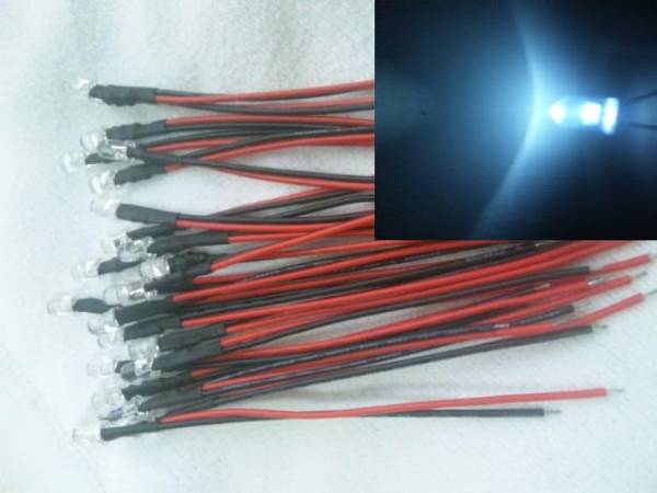 配線抵抗付き LED 白100本 取り付け簡単 送料無料拍卖