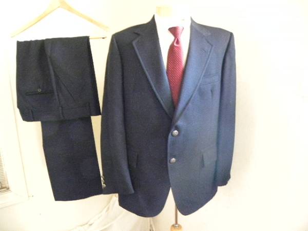 |o_o|Hart Schaffner & Marx(5n)vintage70sスーツ170-175cm紺拍卖
