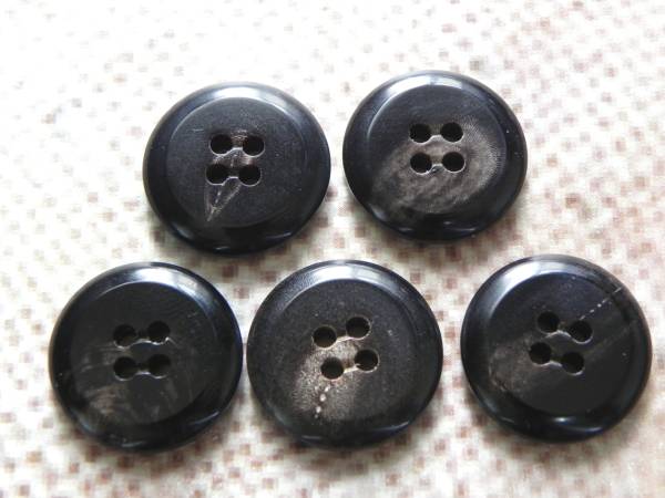 ★☆水牛 ボタン 黒 20mm 5個 オリジナル  糸道付き 4穴☆★拍卖