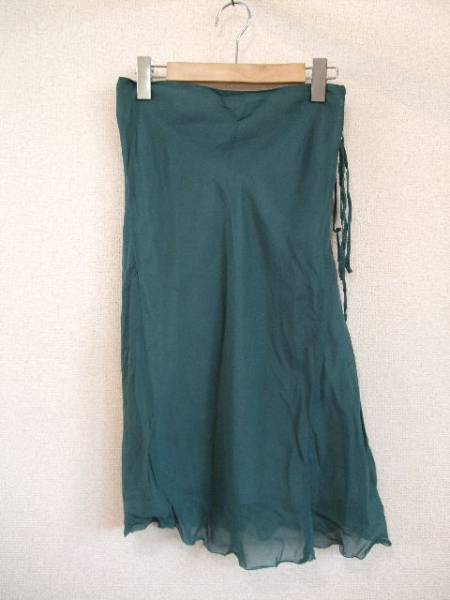 CROLLAグリーンシフォンスカート(USED)41913)拍卖