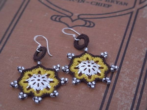 ◆新入荷◆ハンドメイドカギ針ピアスY1拍卖