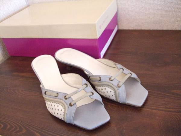 L'AUTRE CHOSE ロートレショーズ白×水色 サンダル(USED)21214)拍卖