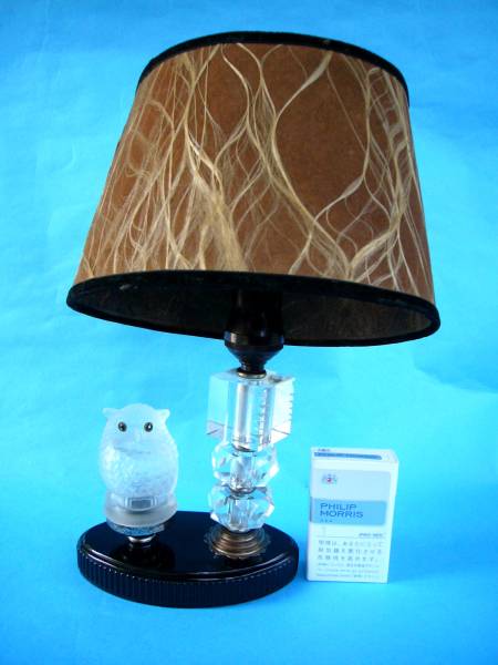 ジャンク品★S30年代・ミミズク補助灯・ガラス電気スタンド★拍卖