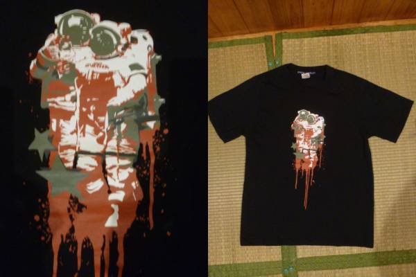 日本製 宇宙飛行士 Tシャツ Mサイズ 黒 ロゴ MADE IN JAPAN 宇宙 スペース 半袖 シャツ アート グラフィック拍卖