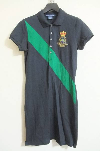 ☆☆送料無料☆★訳あり★Ralph Lauren★半袖ポロシャツワンピ★M★紺☆z20拍卖