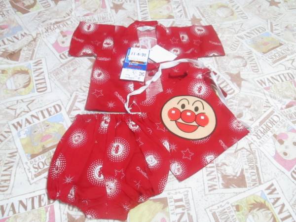 ○新品♪アンパンマン甚平3点セット赤80cm○拍卖