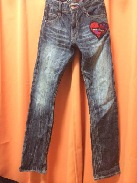 Sasson キラキラ スパンコール ハート デニム ジーンズ 150拍卖