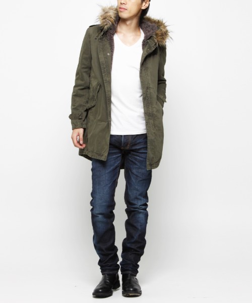 新品未使用VJJ2143サイズM【VANQUISHモッズコート】カーキ拍卖