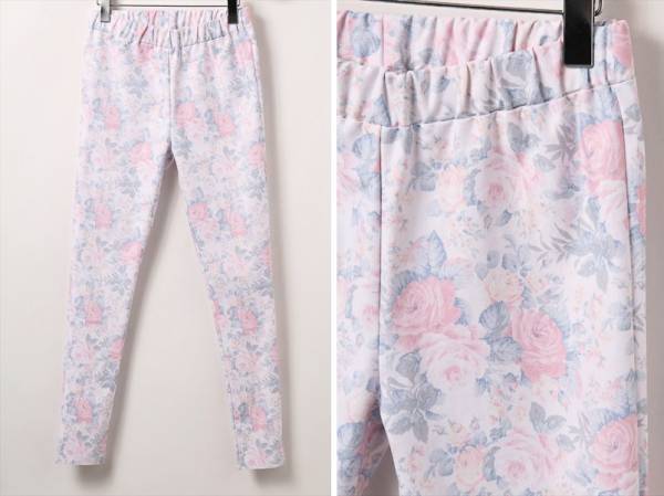 Agneau7 花柄スキニーパンツ レギンス アニュセット ばら拍卖