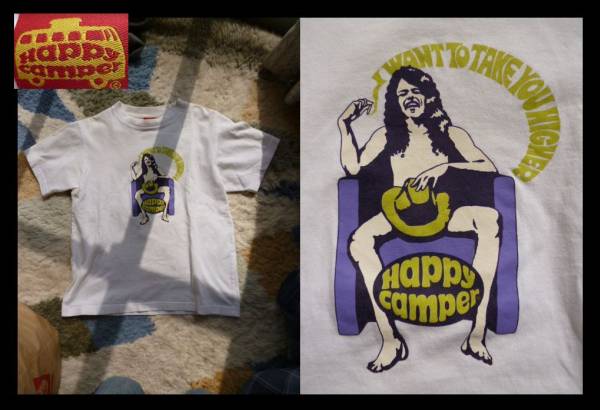 MADE IN USA ヒッピーイラスト Tシャツ Happy camper拍卖