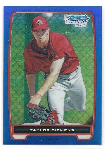 2012 Bowman Chrome Taylor Siemens Blue Refractor /250拍卖