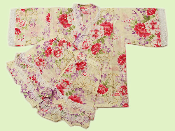 ☆★新品★☆女の子用☆レース付☆甚平☆100サイズ☆【1009】拍卖