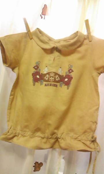 フェリシモ ◆ 丸襟カワイイ 半袖コットンブラウス ◆ 100 ナチュラル拍卖