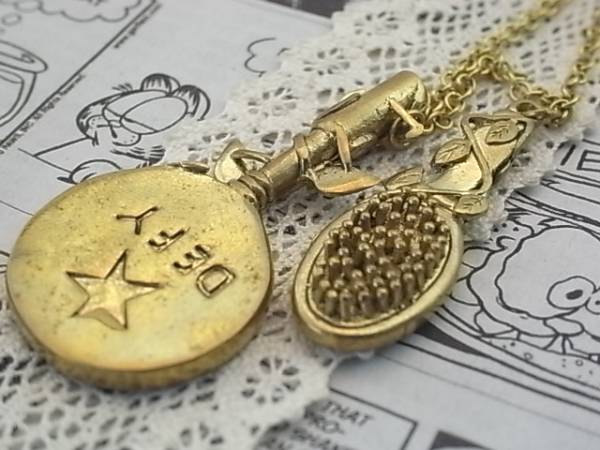 ◆新品◆真鍮 アンティーク風手鏡&ブラシネックレス拍卖
