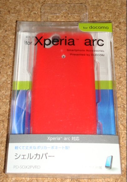 ★新品★ELECOM Xperia arc docomo シェルカバー レッド拍卖