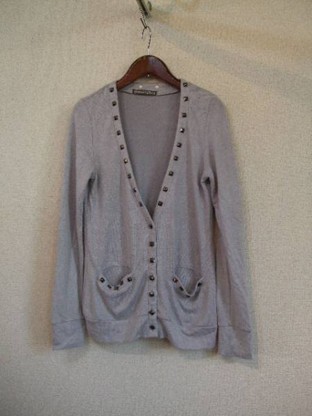 Grandeefloraシルバーグレー長袖ニットカーデ(USED)102414②拍卖