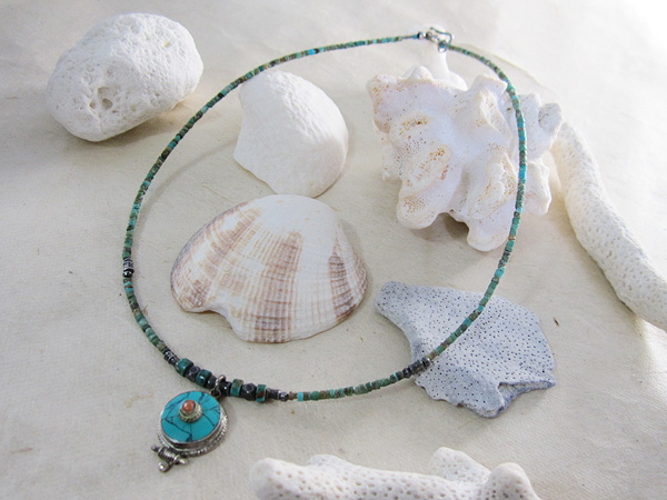 即決★ターコイズ&シルバーネックレス131 エスニック拍卖