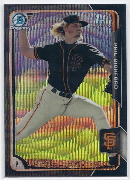 2015 Bowman Chrome Draft Asia Phil Bickford Black Wave Ref.拍卖
