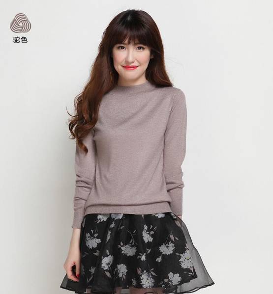 ☆冬暖か着心地の良い婦人用カシミヤ混・ハイネックセーターXL 茶☆拍卖