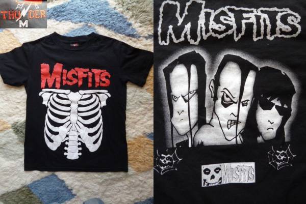THUNDER MISFITS 骨 スカル柄 ロック メタルバンド Tシャツ Mサイズ拍卖