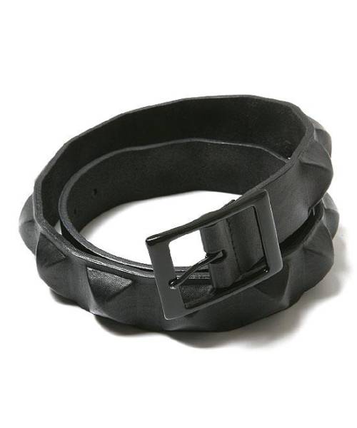 新品ベルト2【VANQUISHコーティングスタッズVBT035黒】牛革拍卖