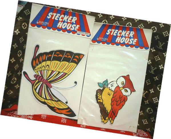 POP ステッカー シール 蝶 & ふくろう ◆ レア 昭和 レトロ エモい拍卖