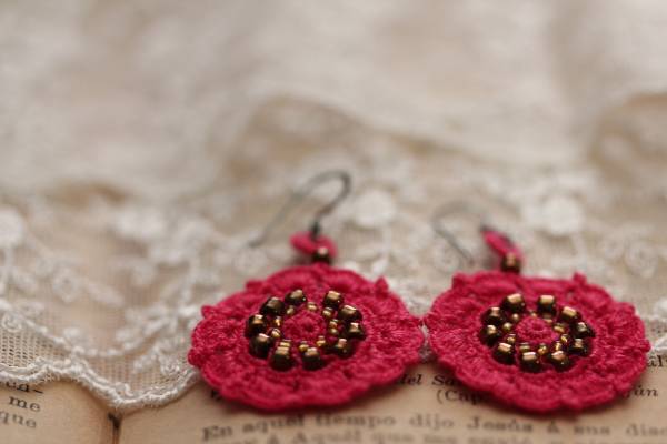 ◆新入荷◆ハンドメイドカギ針ピアスP拍卖