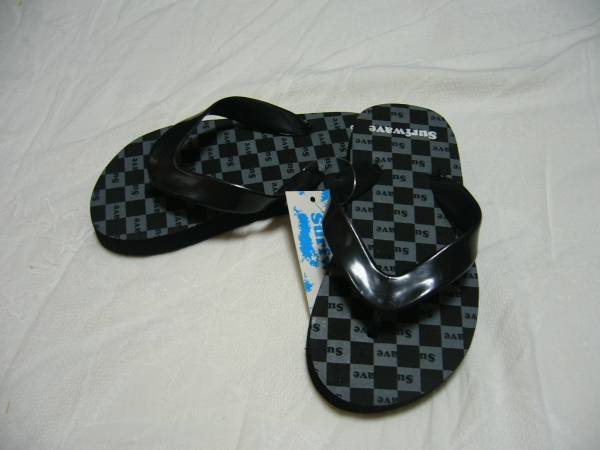 新品 かっこいい ビーチサンダル Surf wave 16 黒拍卖