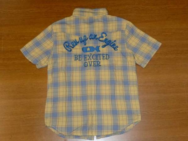 LOW BLOW KNUCKLE チェック シャツ/Mサイズ/黄/ロー ブロー ナックル 55153 スモーキー チェック 半袖シャツ拍卖