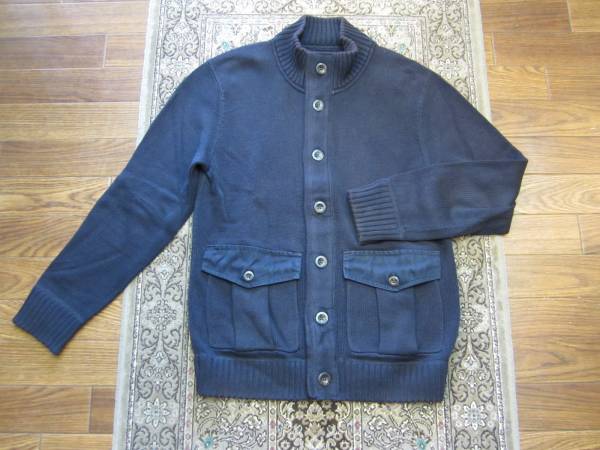 【即決!】★GAP 綿ニット スタンドカラージャケット★紺sizeS★拍卖