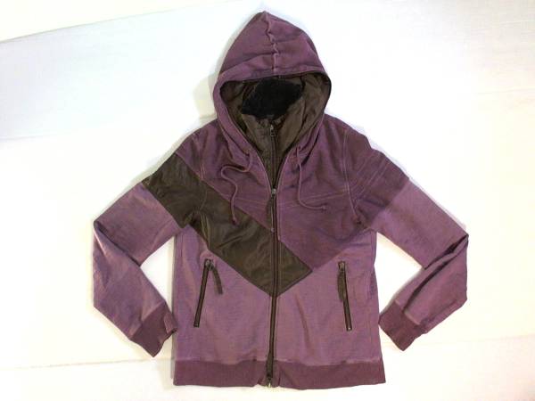 ☆アスディック社【ノーブランド】レイーヤード ジップパーカ M紫拍卖