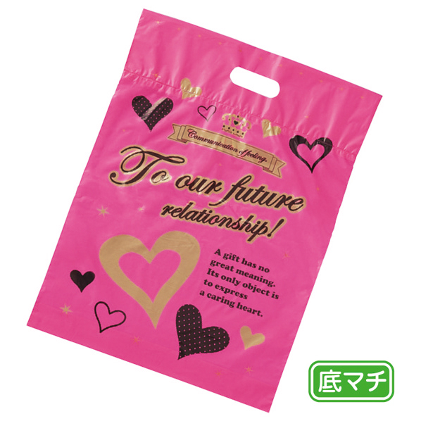プリンセスハート ポリ袋 (28×38) 100枚 買い物 バッグ 行事拍卖