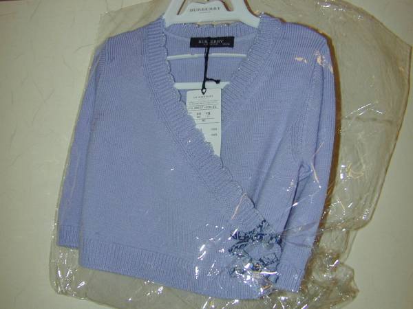 ★バーバリー 80 カシュクール ニットカーディガン 薄紫 新品★拍卖