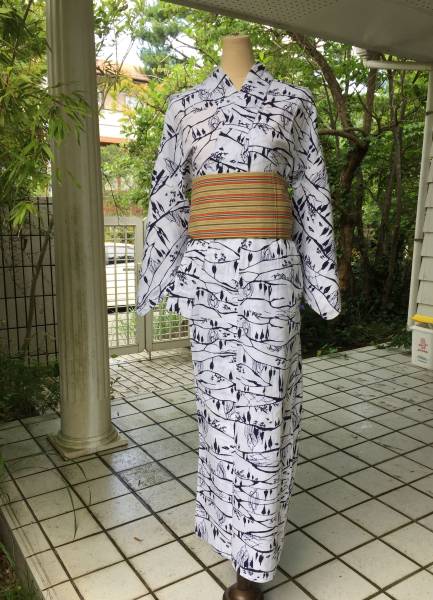 女性物 昔浴衣 本綿本藍染 未使用 アンティーク着物 綿100%拍卖