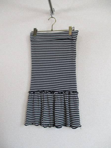 MOUTHvalley黒白グレーボーダーベアトップチュニック(USED11816)拍卖