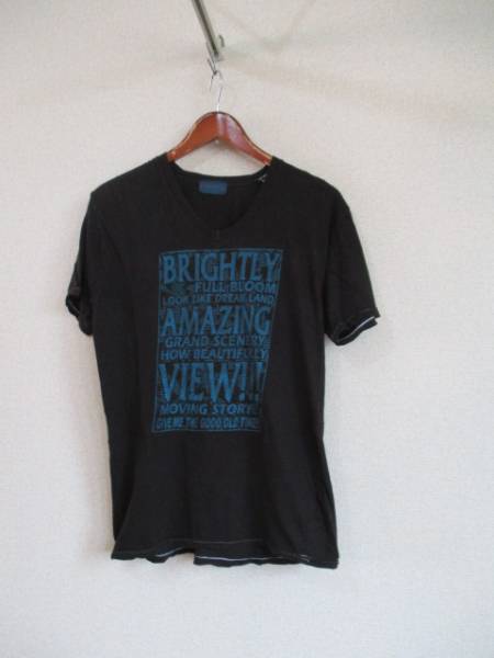 RAGEBLUE黒穴あきプリントTシャツ(USED)62016)拍卖