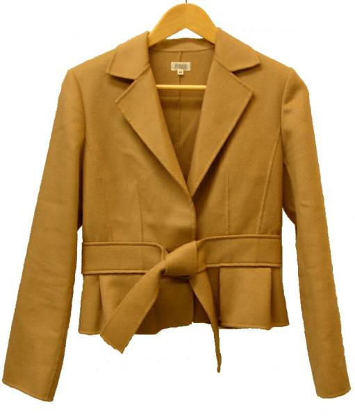 送料無料 FOXEY BOUTIQUEカシミヤ ジャケット42(約11号・L) 日本製 ベージュ リボン 1Pボタン 水牛釦 フォクシーブティック MADE IN JAPAN拍卖