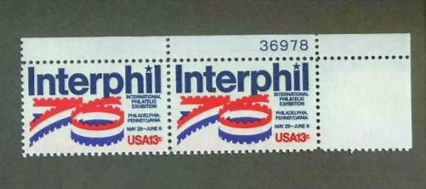 □■【米切手】国際切手展「Interphil'76」13¢・横2連=未使用拍卖