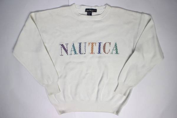 NAUTICA ノーティカ ロゴコットンニット ホワイト(M)拍卖