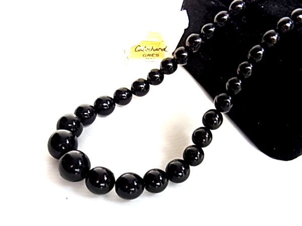 ブラックカラーストーン★綺麗な粒揃いのネックレス★拍卖