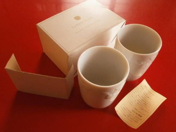 新品未使用 Golden Apple white pair cup ゴールデンアップルホワイトペアカップ TACHIKICHI&DAIICHI たち吉拍卖