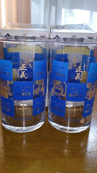 ワンピース一番くじ☆E賞正義グラス2個セット☆レア☆コップ拍卖